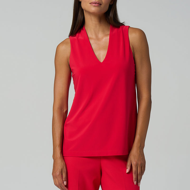 Essential Sleeveless V-Neck - Poppy Red